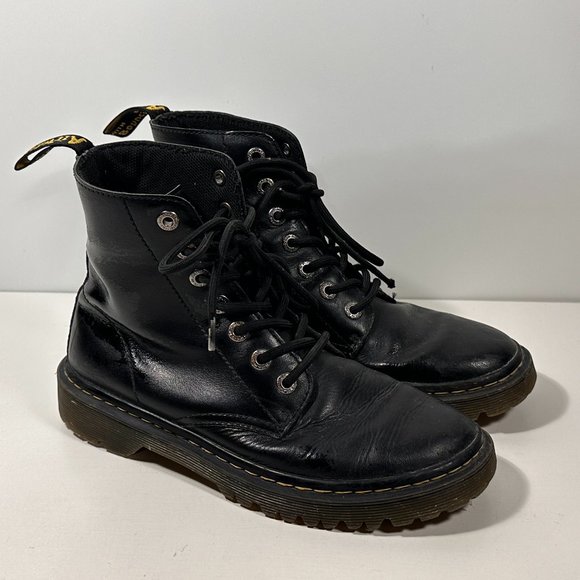 Dr. Martens Shoes - Dr Martens Luana Black Leather Combat Boots Women Size 7